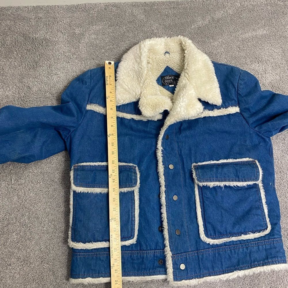 Black Bear Rancher jacket Faux Sherpa lined denim warm - Picture 10 of 11
